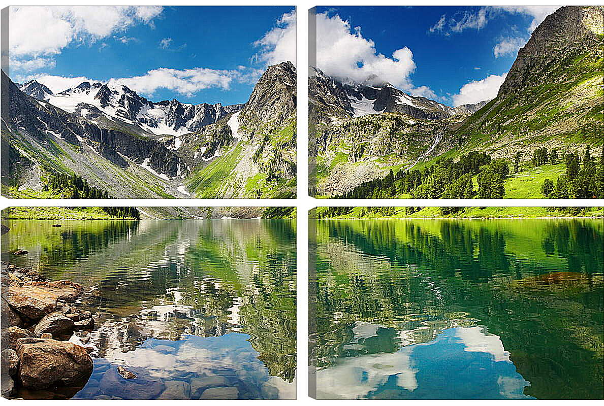 Модульная картина - Озеро в горах