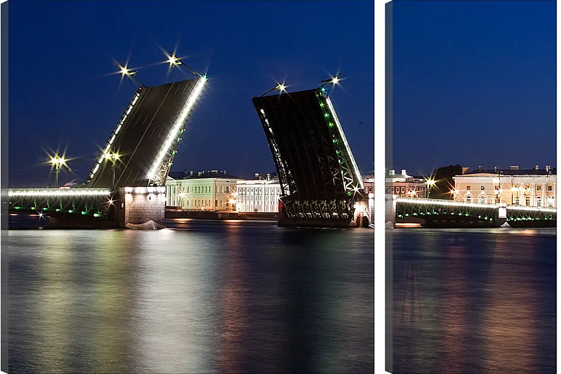 Модульная картина - Разводные мосты Санкт-Петербурга