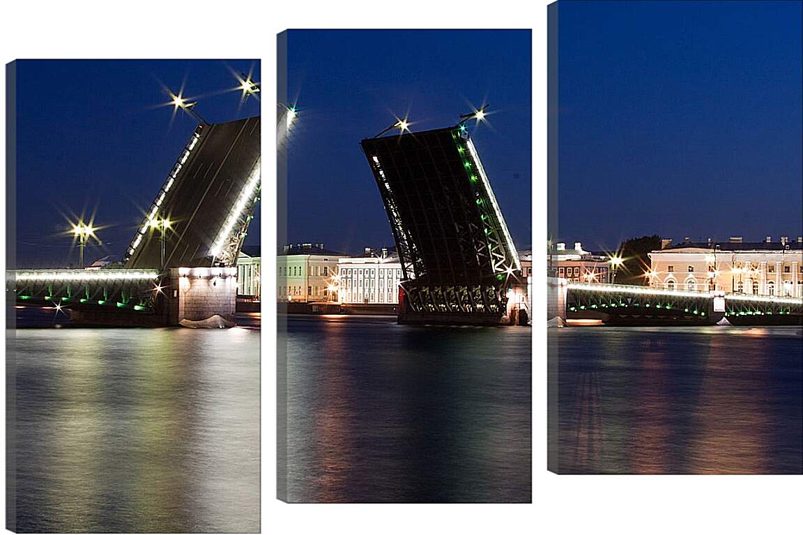 Модульная картина - Разводные мосты Санкт-Петербурга