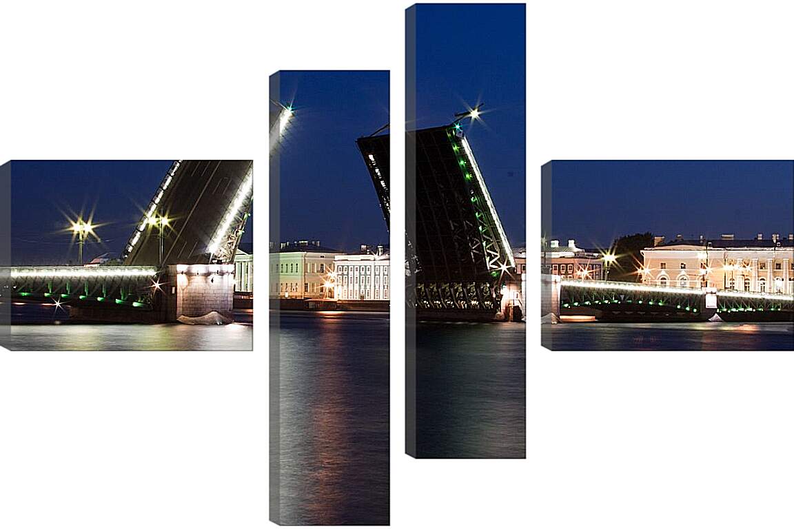 Модульная картина - Разводные мосты Санкт-Петербурга