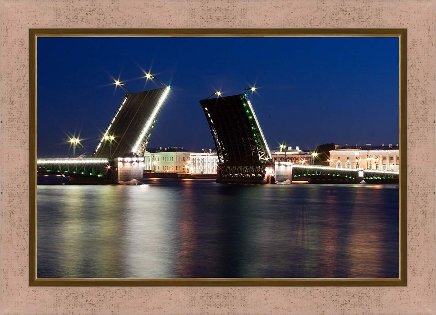 Картина в раме - Разводные мосты Санкт-Петербурга