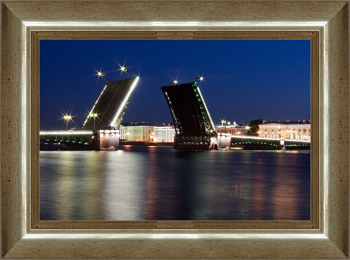 Картина в раме - Разводные мосты Санкт-Петербурга
