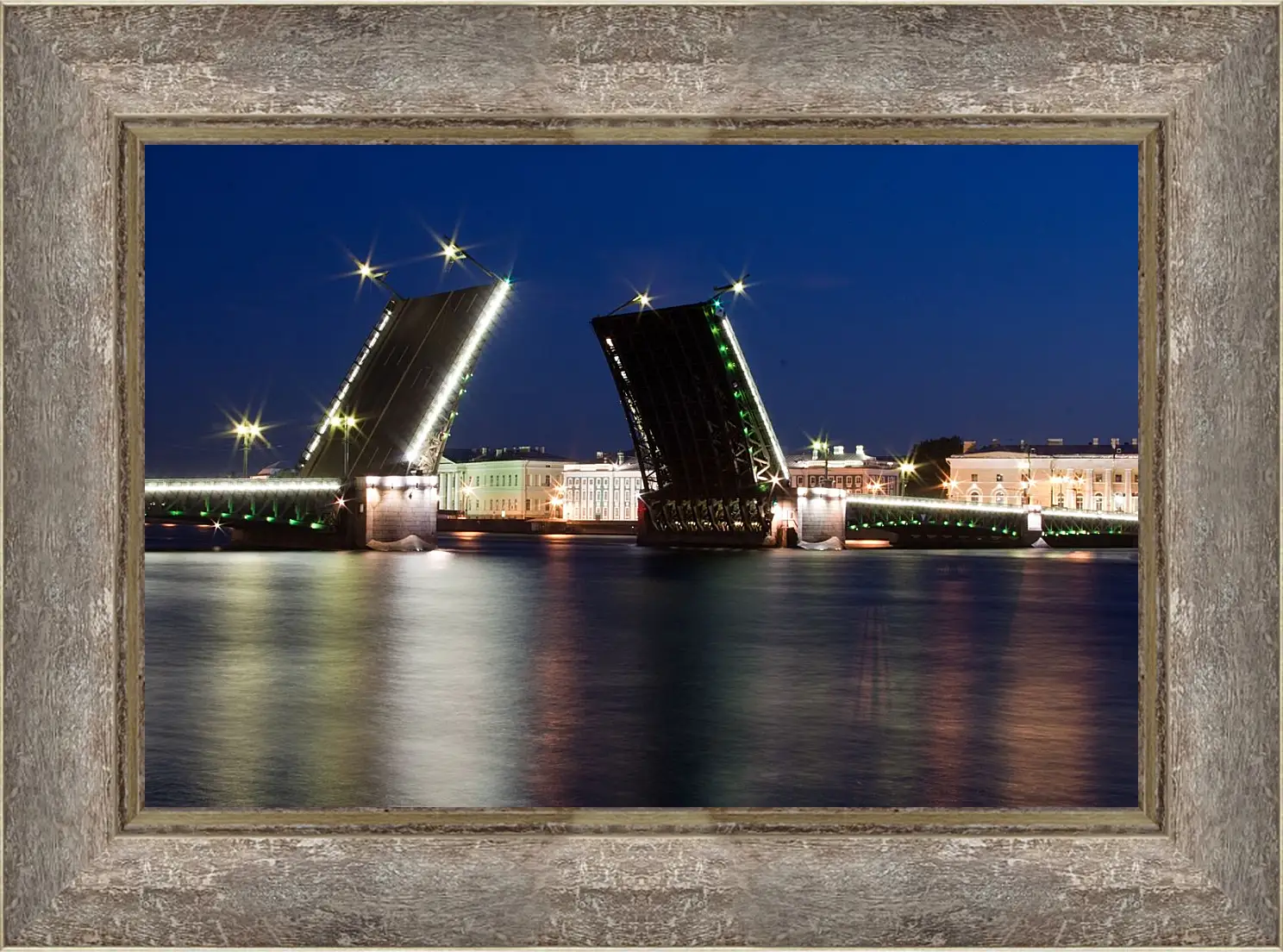 Картина в раме - Разводные мосты Санкт-Петербурга