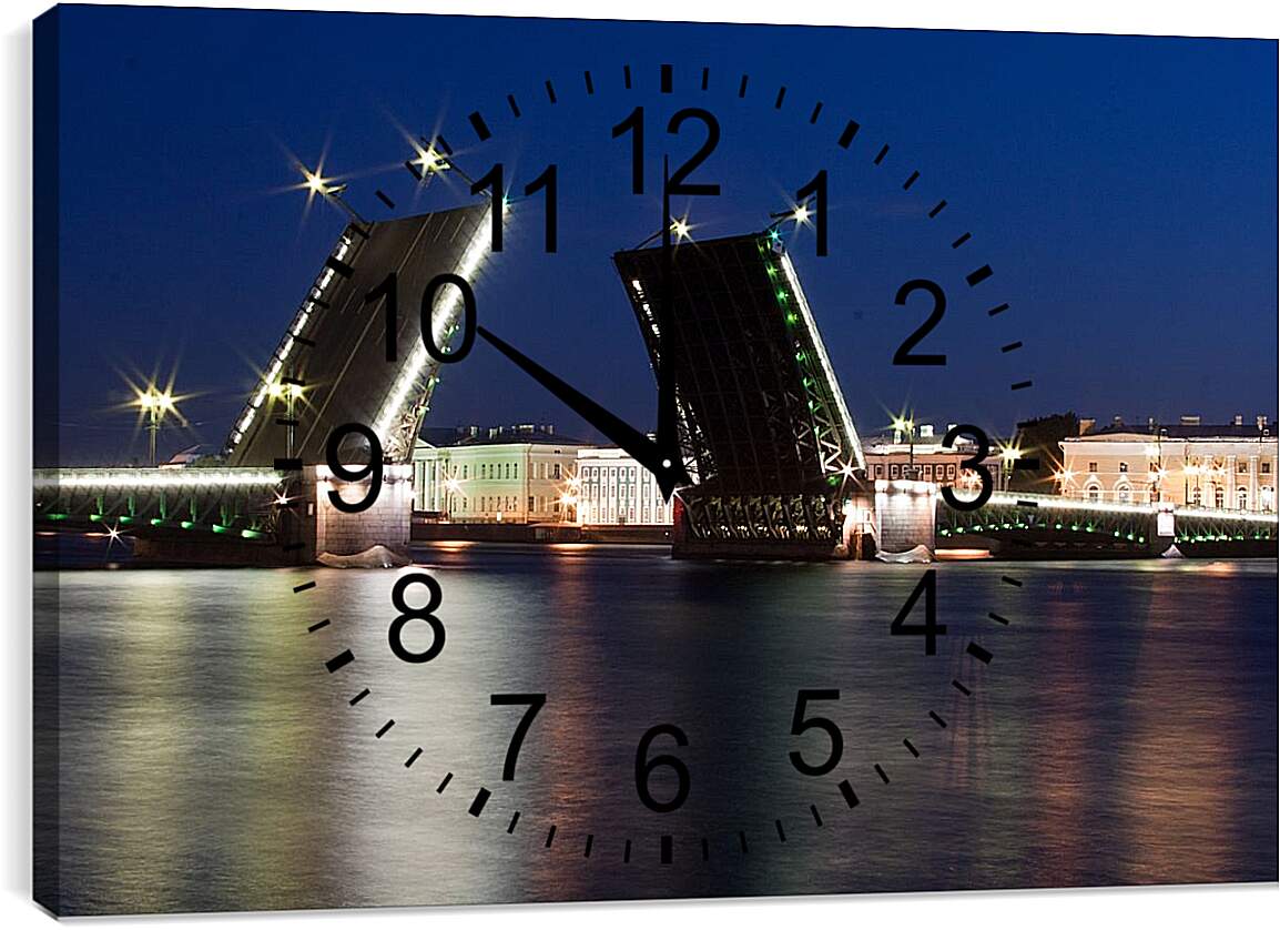 Часы картина - Разводные мосты Санкт-Петербурга