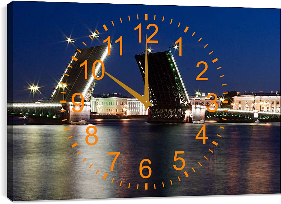 Часы картина - Разводные мосты Санкт-Петербурга