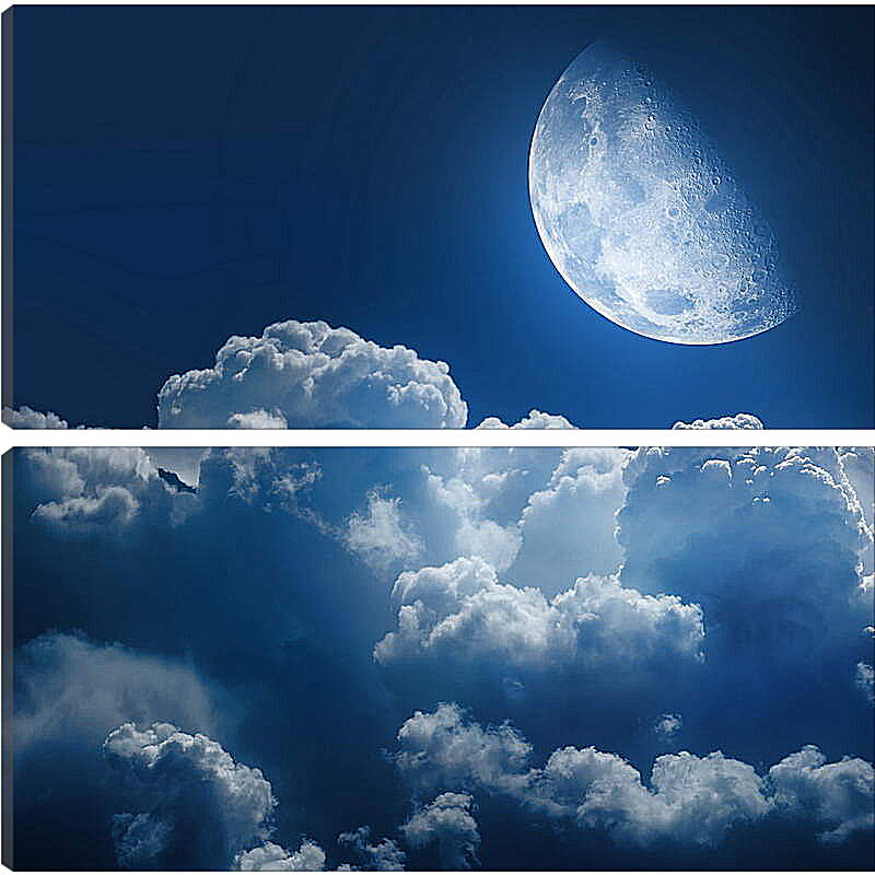 Модульная картина - Луна над облаками
