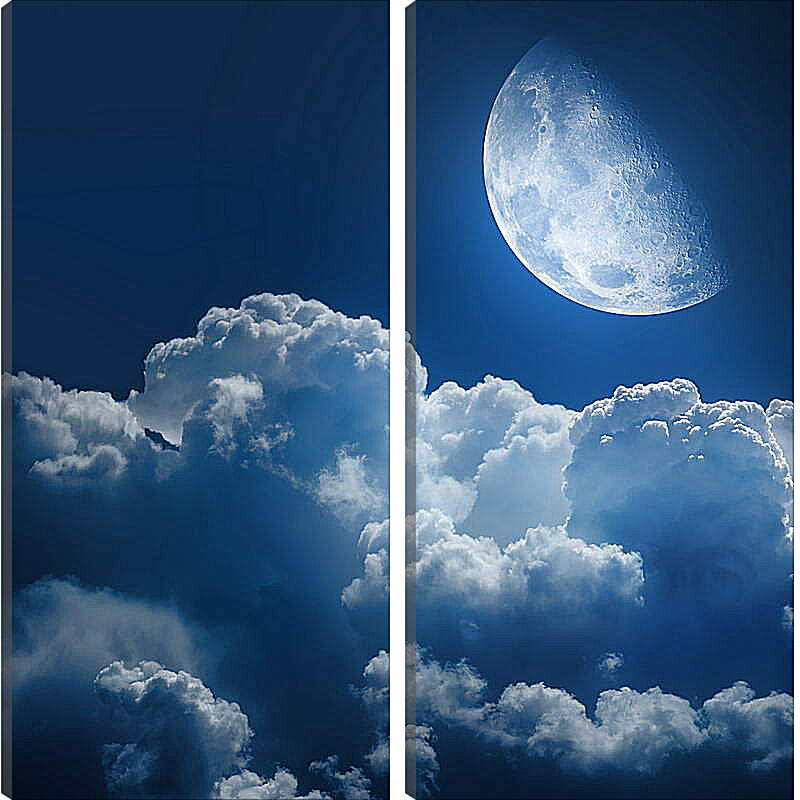 Модульная картина - Луна над облаками

