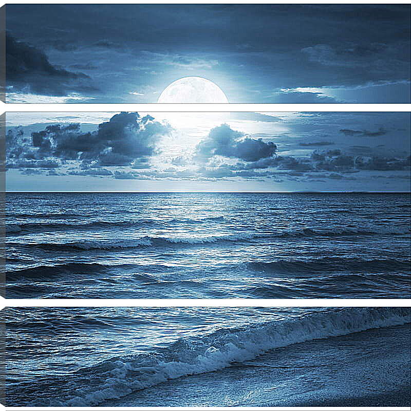 Модульная картина - Луна над морем
