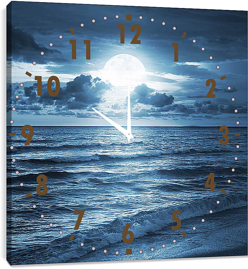 Часы картина - Луна над морем
