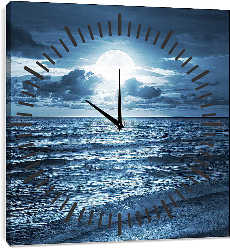 Часы картина - Луна над морем
