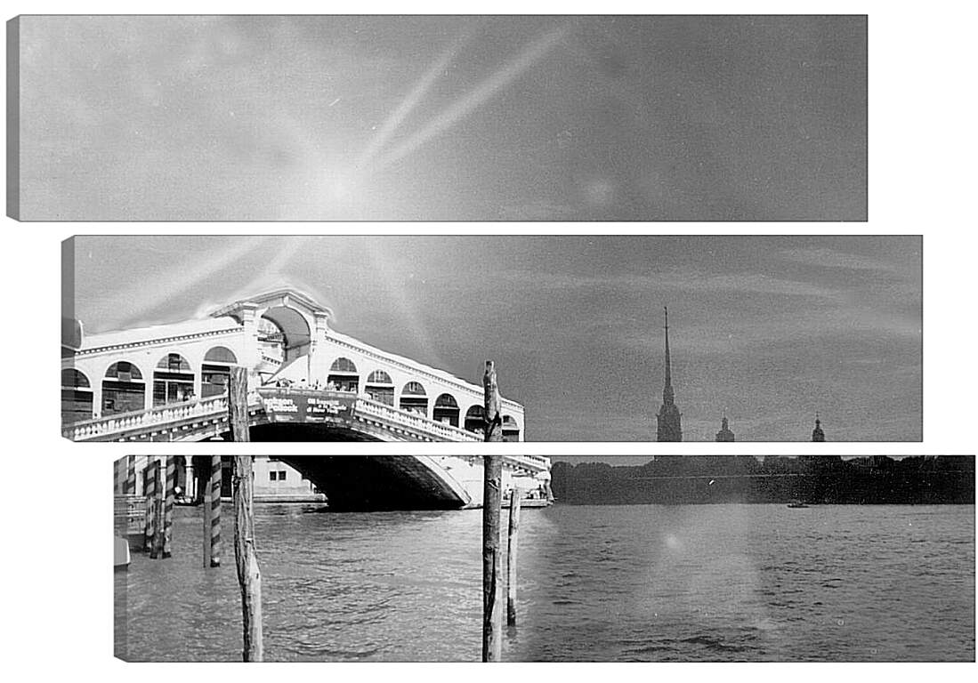 Модульная картина - Мост на реке Неве