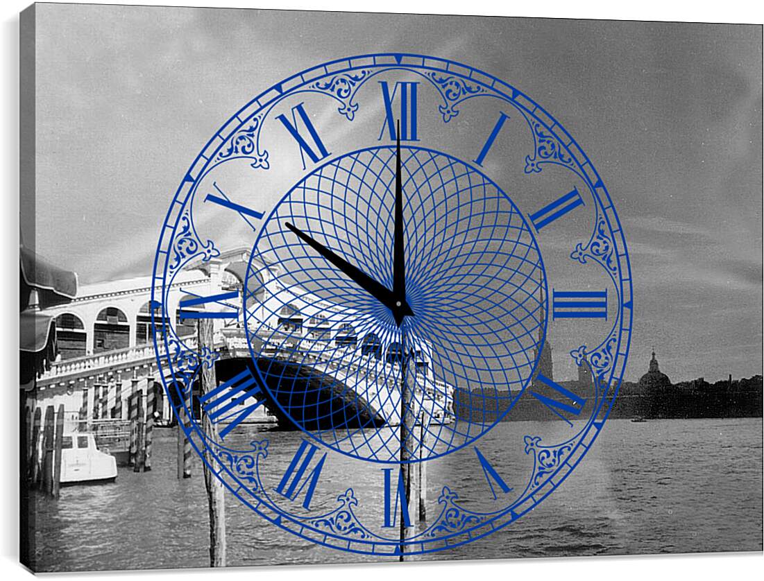 Часы картина - Мост на реке Неве