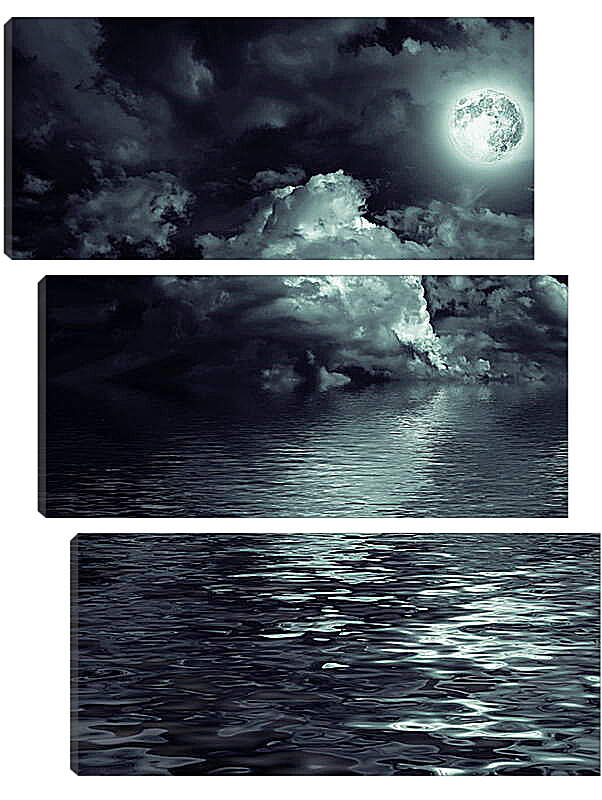 Модульная картина - Полнолуние над водой
