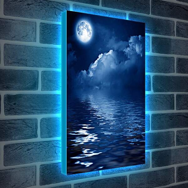 Лайтбокс световая панель - Луна над рекой
