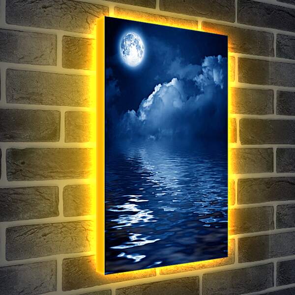 Лайтбокс световая панель - Луна над рекой
