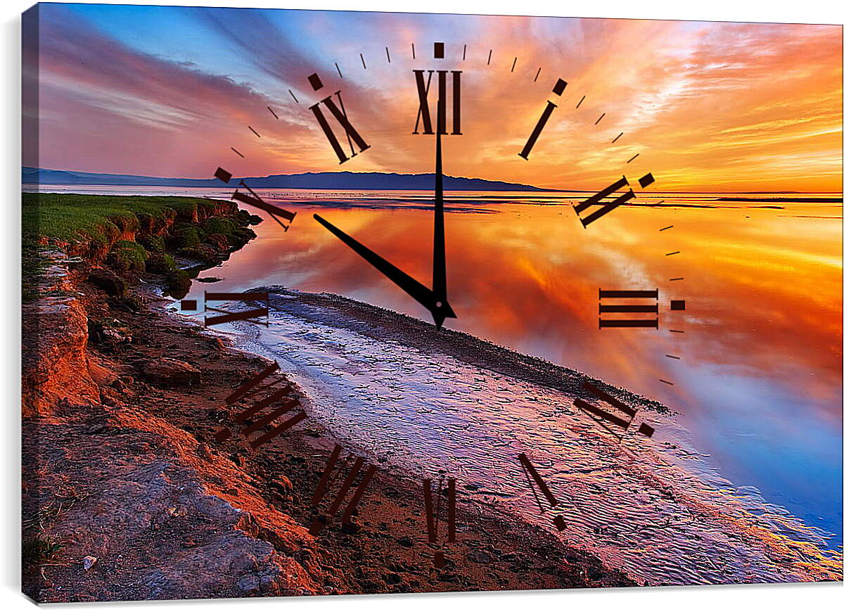 Часы картина - Объединение воды и неба
