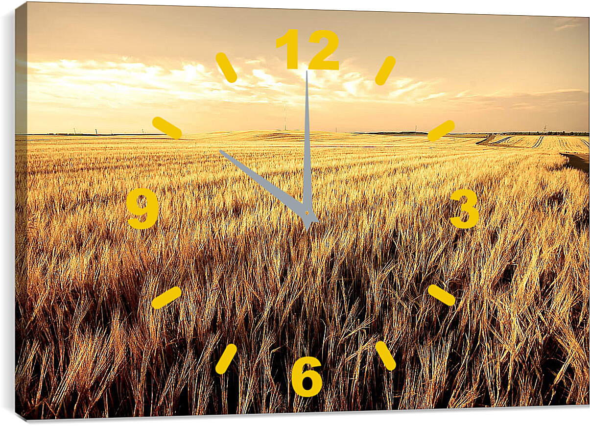 Часы картина - Желтое поле
