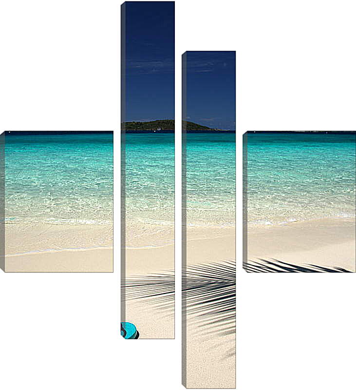 Модульная картина - Тапки на пляже
