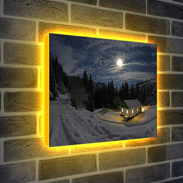 Лайтбокс световая панель - Зимней домик

