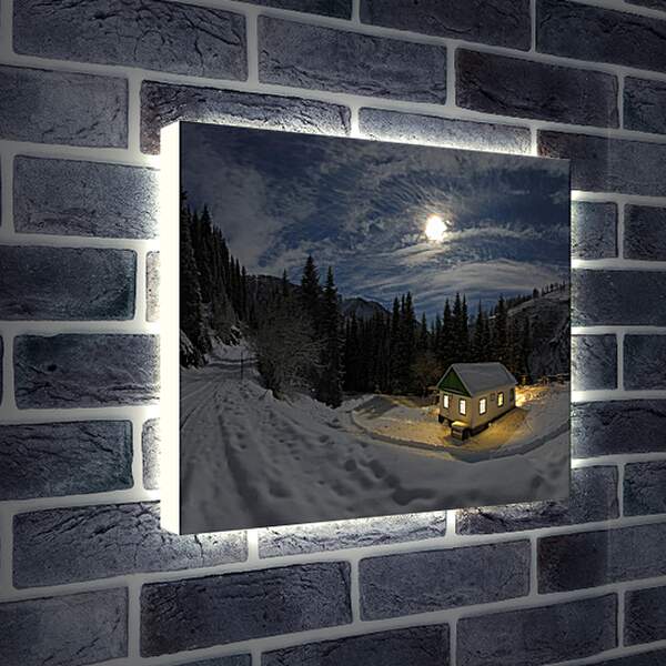 Лайтбокс световая панель - Зимней домик
