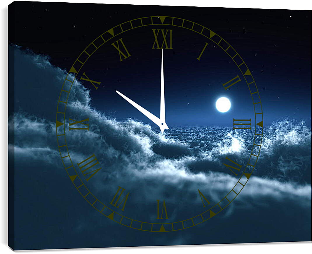 Часы картина - Яркая луна
