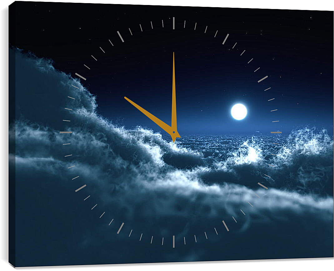 Часы картина - Яркая луна
