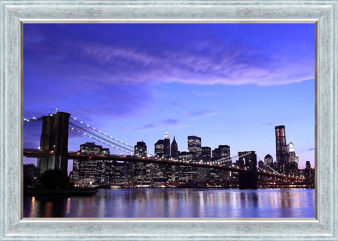 Картина в раме - Бруклинский мост. Нью-Йорк. Америка.