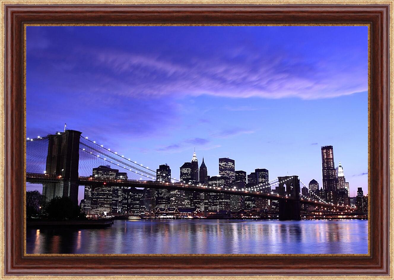 Картина в раме - Бруклинский мост. Нью-Йорк. Америка.