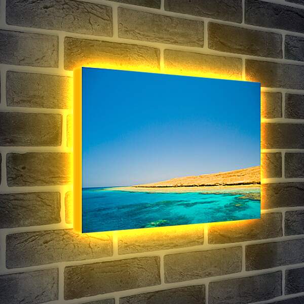 Лайтбокс световая панель - Желтый песок на море

