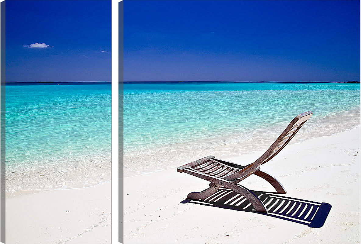 Модульная картина - Кресло на пляже
