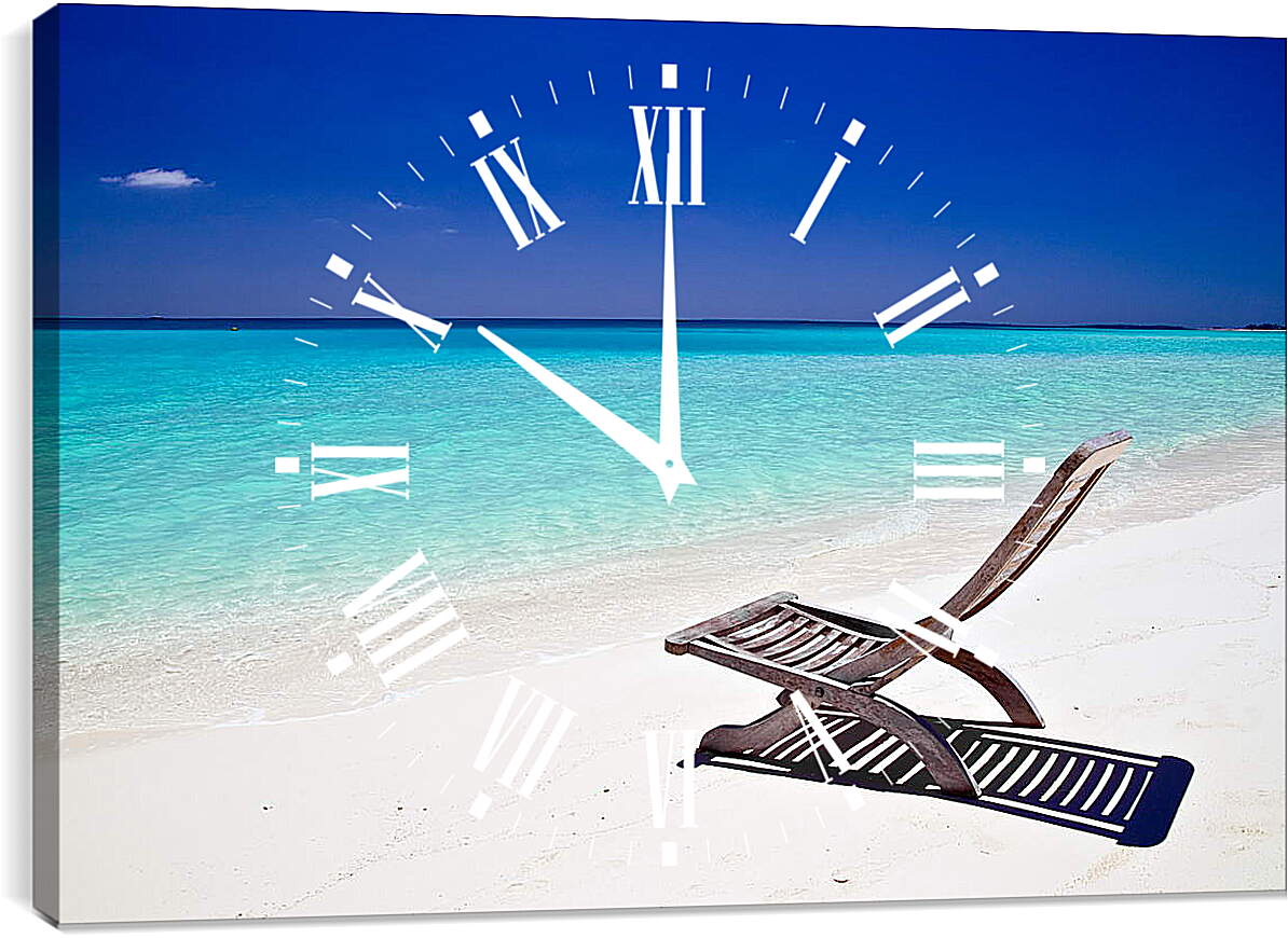 Часы картина - Кресло на пляже
