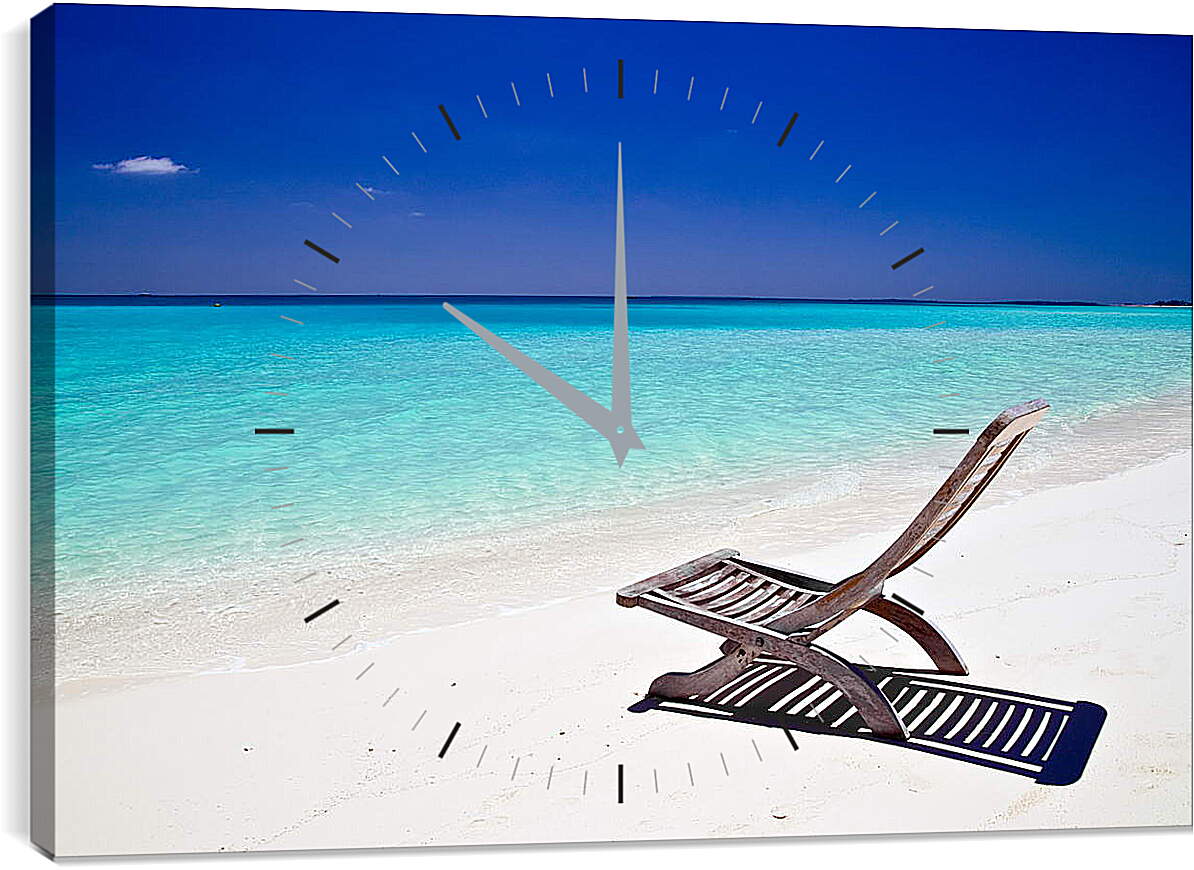 Часы картина - Кресло на пляже
