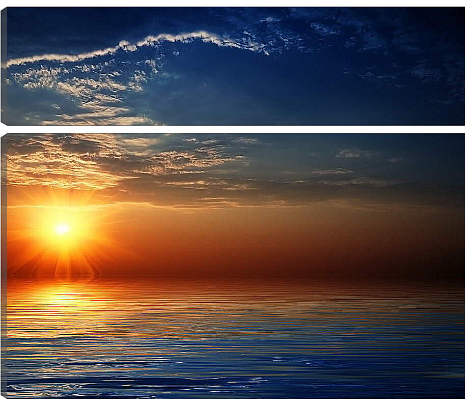 Модульная картина - Солнце над морем
