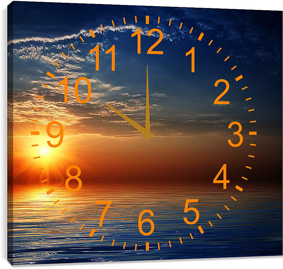 Часы картина - Солнце над морем
