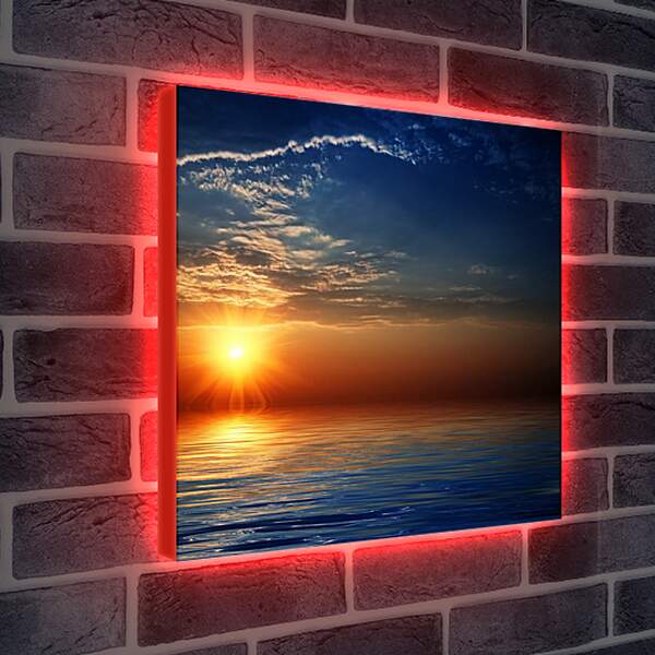Лайтбокс световая панель - Солнце над морем
