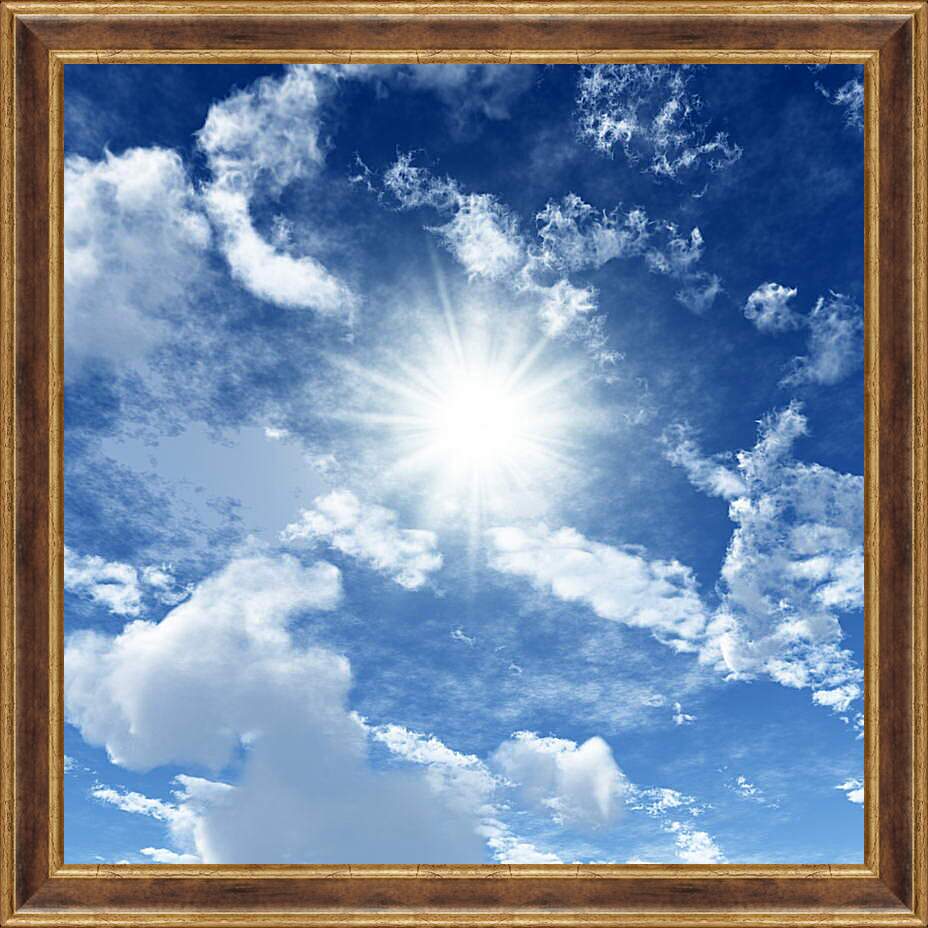 Картина в раме - Солнце в небе
