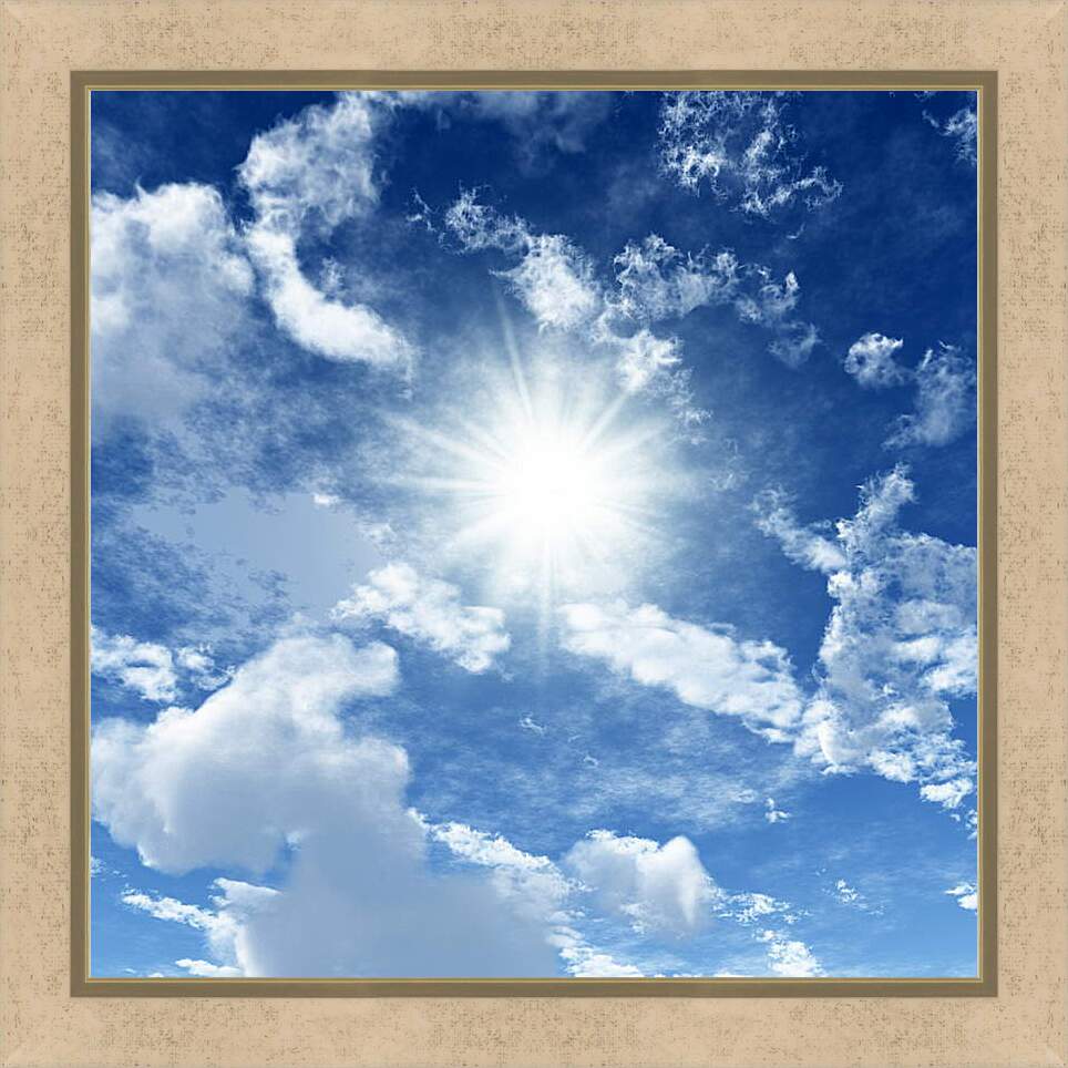 Картина в раме - Солнце в небе
