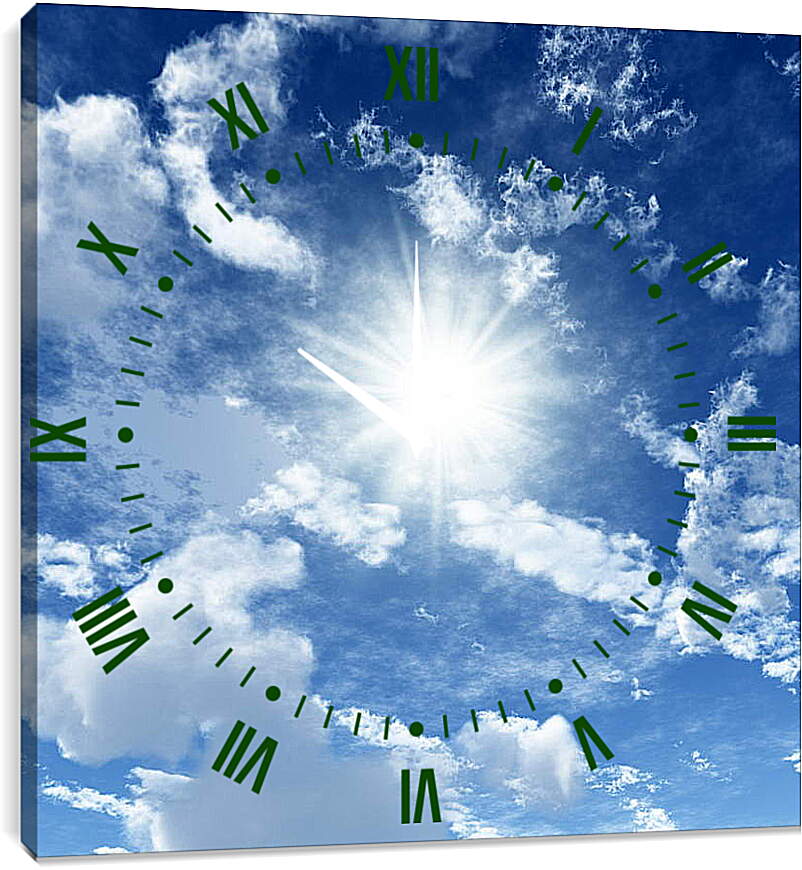Часы картина - Солнце в небе

