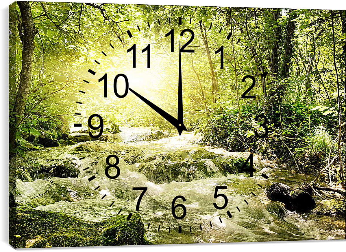 Часы картина - Лесная река
