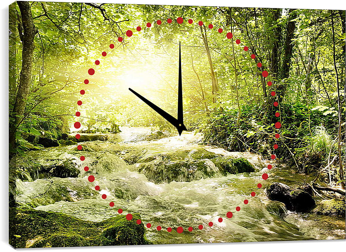 Часы картина - Лесная река
