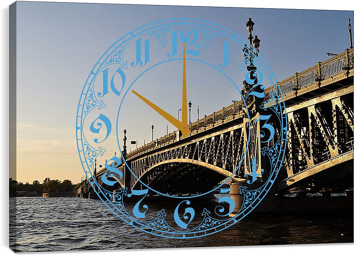 Часы картина - Мост в Санкт-Петербурге