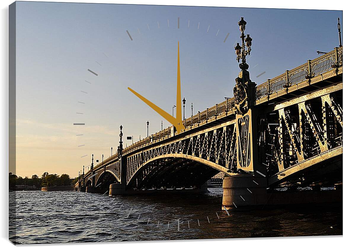 Часы картина - Мост в Санкт-Петербурге