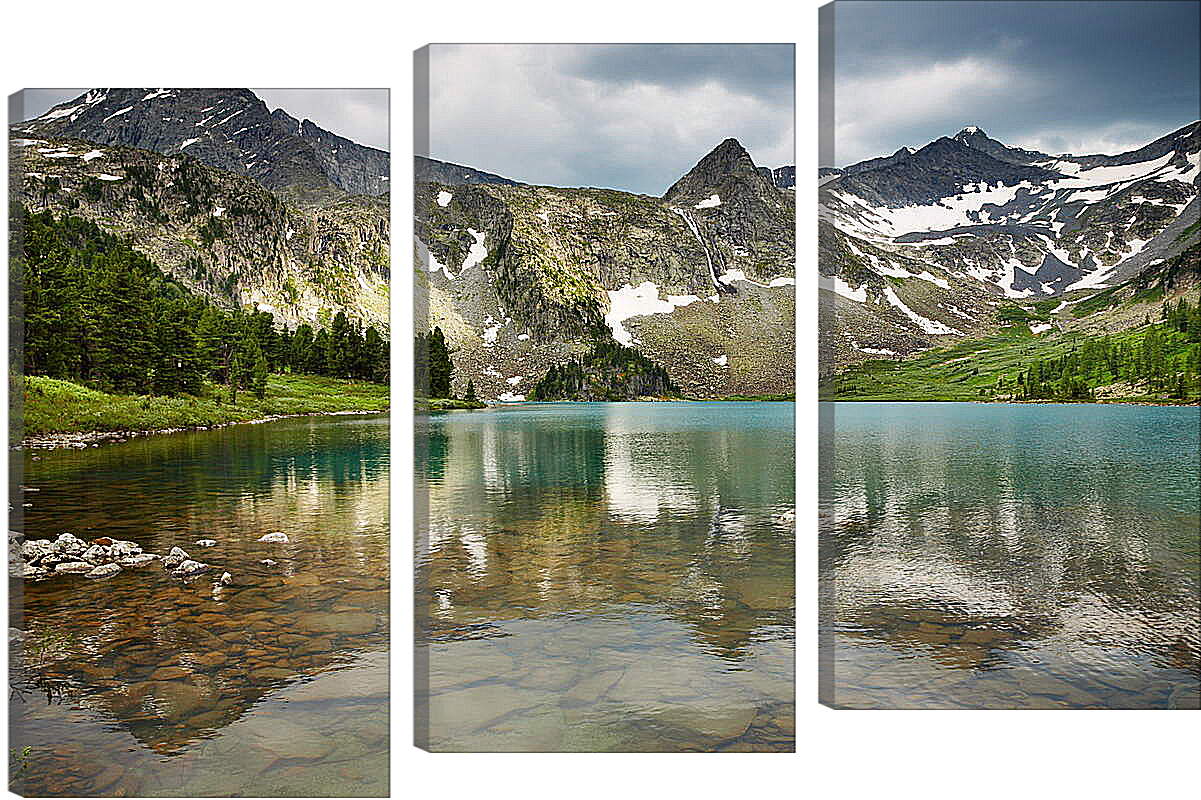 Модульная картина - Чистое горное озеро
