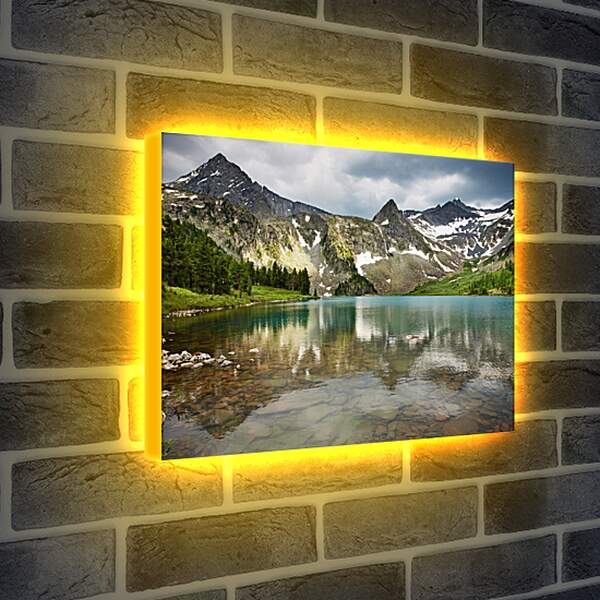 Лайтбокс световая панель - Чистое горное озеро
