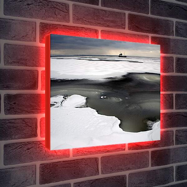 Лайтбокс световая панель - Снег на море
