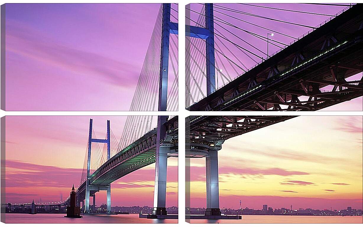 Модульная картина - Городской пейзаж. Мост