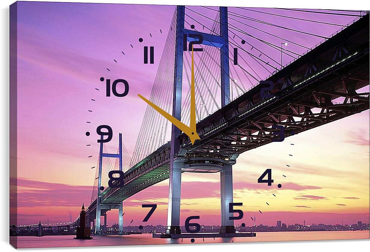 Часы картина - Городской пейзаж. Мост