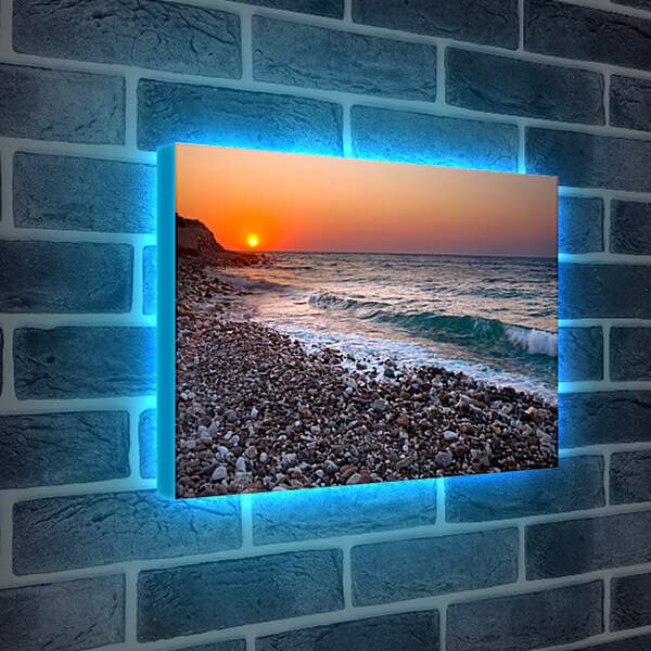 Лайтбокс световая панель - Галька на пляже
