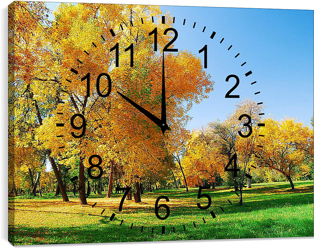Часы картина - Осень пришла
