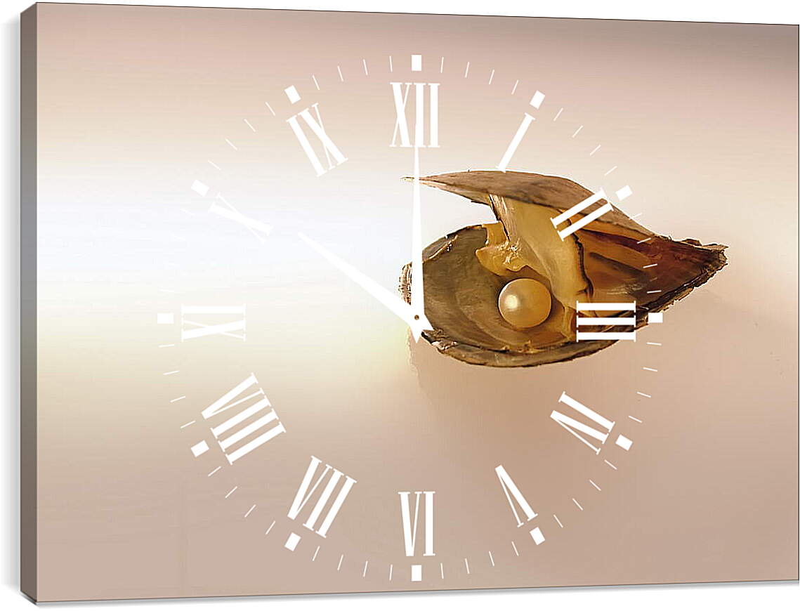 Часы картина - Жемчужина в раковине
